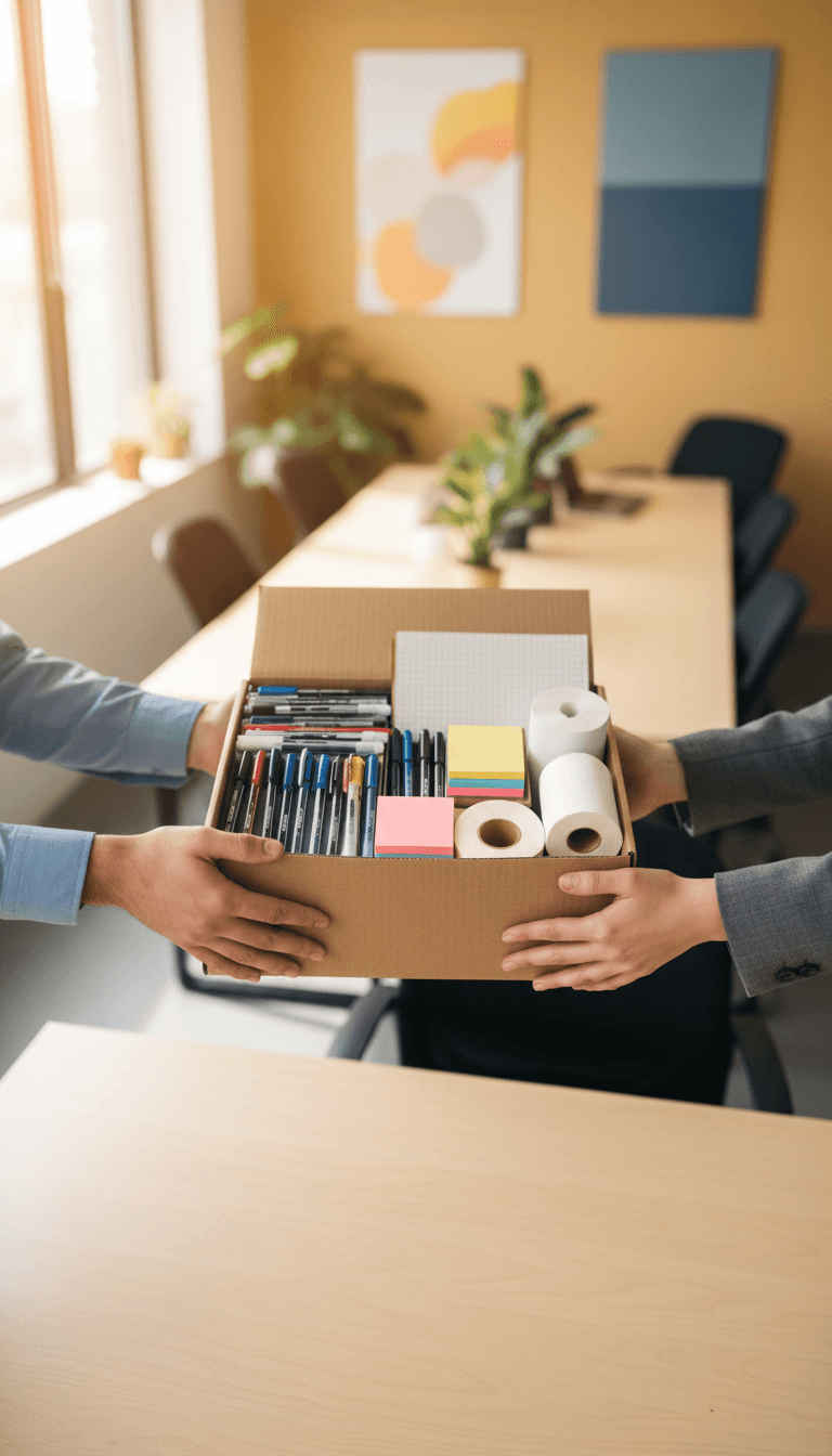 Delivery of office supplies to a business in Toronto