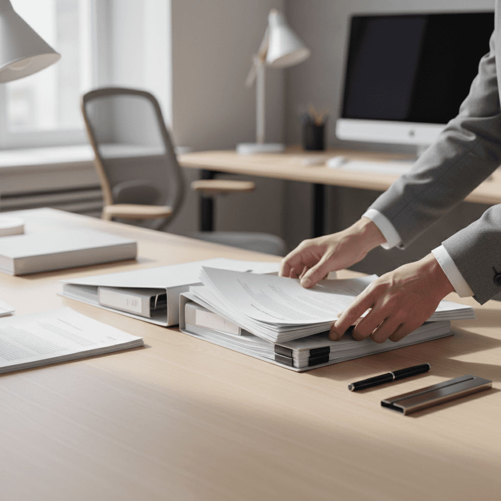 Office supplies delivery being handed over at a reception desk in Toronto